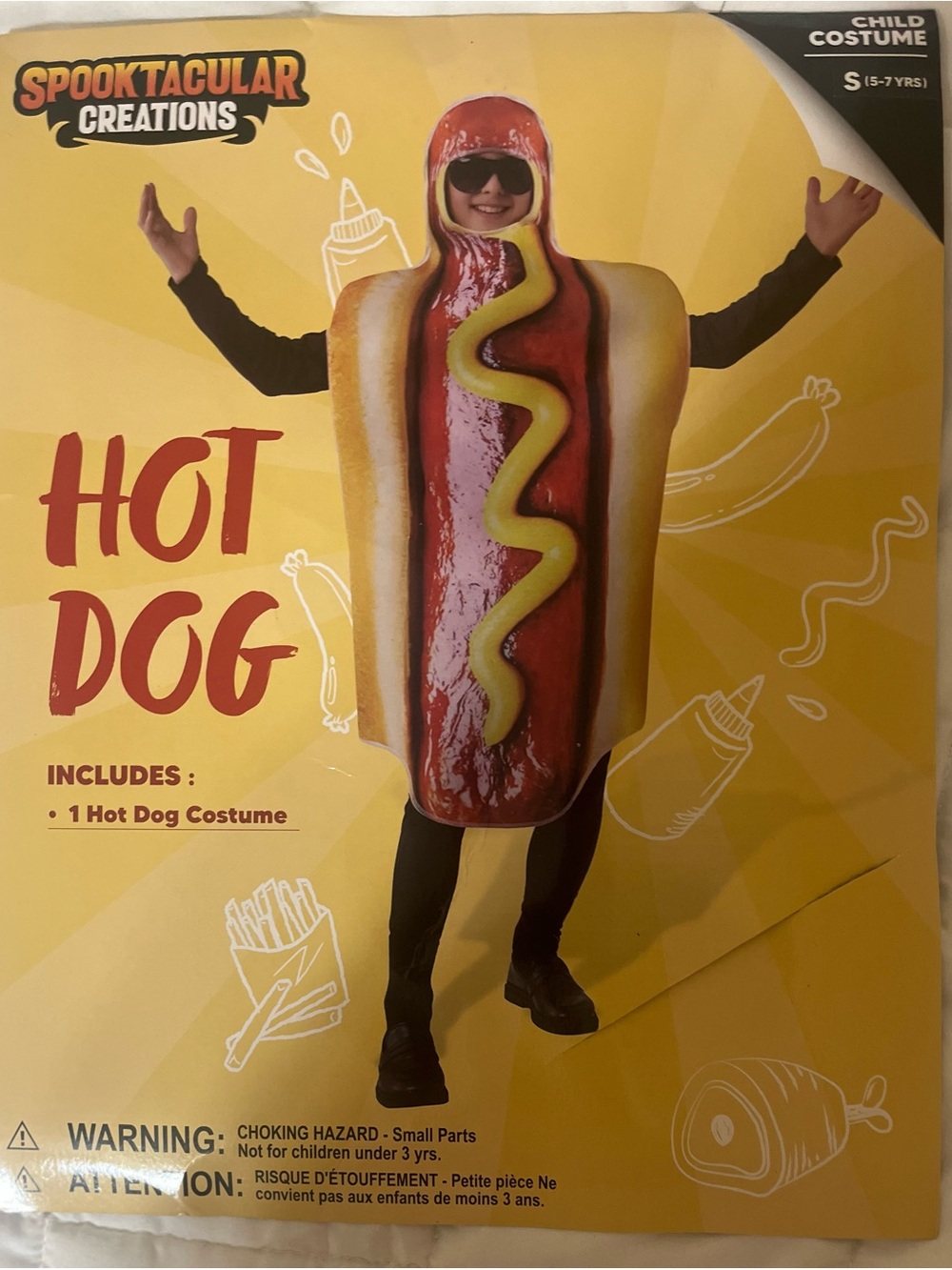 Kids Hot Dog Costume -by Spooktacular size small